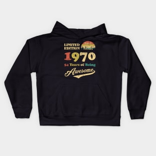 Made In February 1970 54 Years Of Being Awesome Vintage 54th Birthday Kids Hoodie